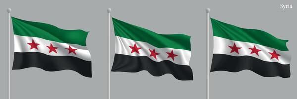 Syria flags 3d model vector