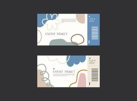 Event ticket template set. Ticket mockup. template illustration. vector