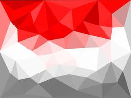 geometric low poly art showcases a striking blend of red, white, and gray tones, creating an abstract and modern aesthetic. vector