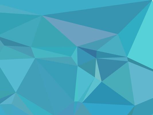 an abstract geometric background with shades of blue and turquoise. Triangular shapes and polygonal patterns overlap to create a modern, low-poly design.