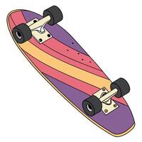 a colorful skateboard with wheels on the bottom vector
