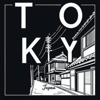 Tokyo Skyline Graphic Tee vector