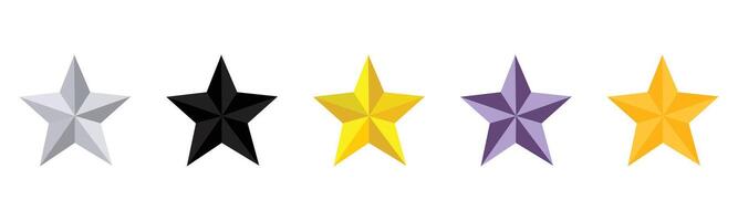 A illustration of an different color star icon symbol on white background vector