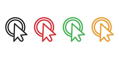 Computer mouse click pointer cursor arrow flat icon symbol for apps and websites vector