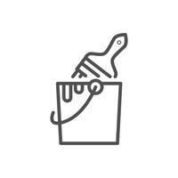 paint bucket thin outline icon design good for web or mobile app vector