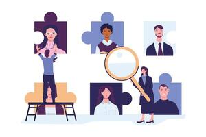 Find skilled and experienced career laborers from candidates crowd flat style illustration design vector