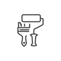 Paint roller thin outline icon design good for web or mobile app vector