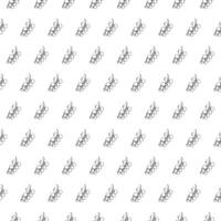 Currant berry branch in doodle style. Seamless pattern. vector