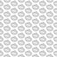 Cupcakes with currant berries in doodle style. Seamless pattern.Cupcakes with currant berries in doodle style. Seamless pattern. vector
