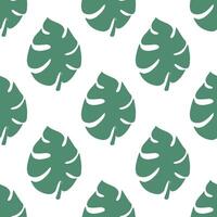 Seamless pattern with monstera tropical leaves doodle for decorative print, wrapping paper, greeting cards, wallpaper and fabric vector