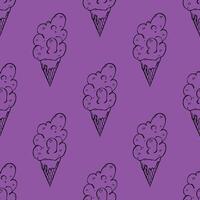 Seamless pattern with ice cream doodle for decorative print, wrapping paper, greeting cards, wallpaper and fabric vector