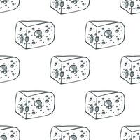 Seamless pattern with cheese doodle for decorative print, wrapping paper, greeting cards, wallpaper and fabric vector