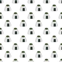 Seamless pattern with onigiri for decorative print, wrapping paper, menu, wallpaper and fabric vector