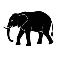 Minimal Elephant Walking Silhouetted on White Background vector