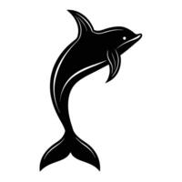Dolphin Tail Silhouette on White Background vector
