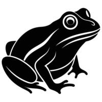 Frog Profile Silhouette on White Background vector