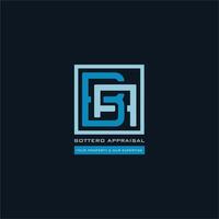 B A Logo BA Letter modern Design with blue and silver gradient color. vector