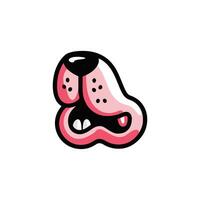 The image of a cartoon dog characterized by an oversized mouth has been created. vector