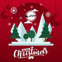 christmas background with trees and snow vector