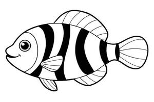 An image of a black and white striped fish vector