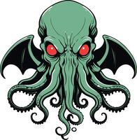 Intricate illustration of a mythical creature with tentacles vector