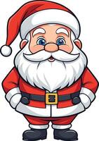 Santa Claus character with a cheerful expression and festive attire vector
