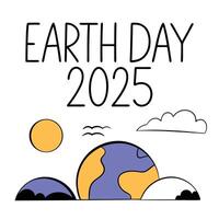 Celebrate Earth Day with colorful graphics for 2025 vector
