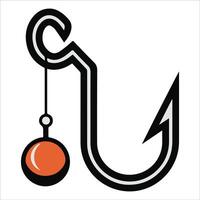Hook and Bait Design vector