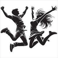 Man Jumping Silhouette in Action vector