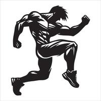 Dynamic Leaping Man Silhouette vector