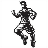 Determined Man Jumping Silhouette vector