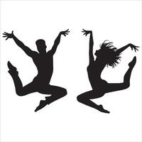 Dynamic Group Jump Silhouette Design vector