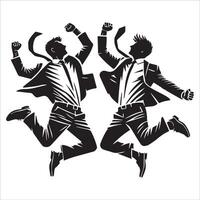 Dynamic Businessman in Action Silhouette Design vector