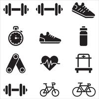 Clean Exercise Icons Set vector