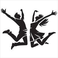 Unity in Motion Jump Silhouette vector