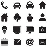 Versatile Solid Icons Set in Black vector