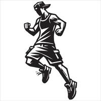 Dynamic Man in Action Silhouette vector