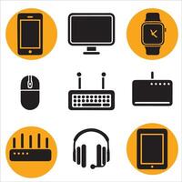 Minimalist Tech Icons Collection vector