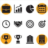 Minimalist Business Silhouette Icons vector