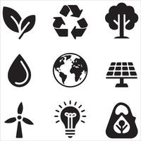 Clean and Simple Environmental Icons vector