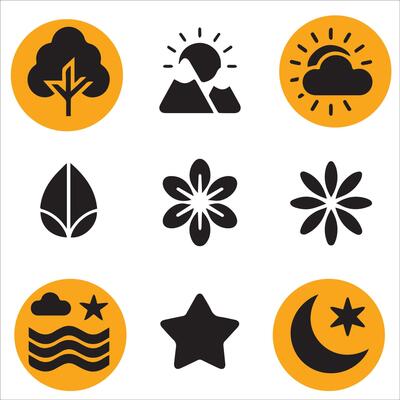 Clean Nature Symbols Set