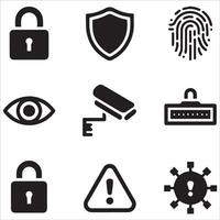 Trendy Security System Icons Collection vector