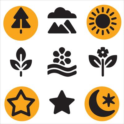Flat Nature Icons Set