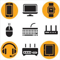 Modern Tech Symbols Set vector