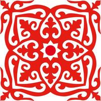A seamless pattern of red abstract geometric shapes for tile, wallpaper or textiles isolated on a white background vector
