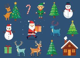 Christmas Ornaments and Character Elements vector