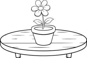 Small Pot with Tiny Flower Growing vector