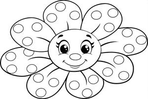 Polka-Dot Flower with Smiling Face vector