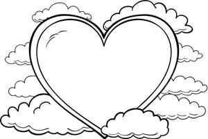 Heart-Shaped Cloud in a Sunny Sky vector