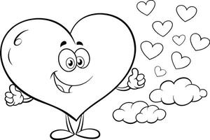 Giant Heart with Tiny Hearts Floating vector